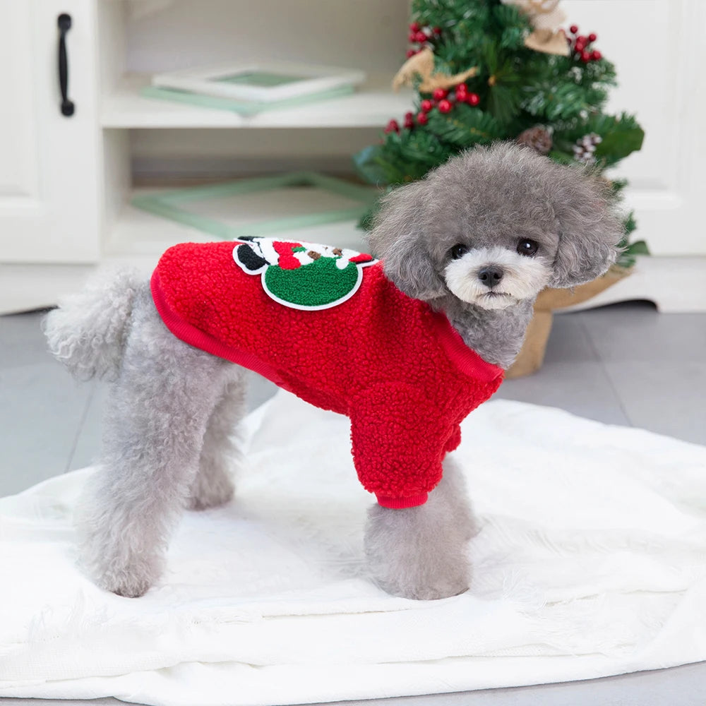 Cute Christmas Dog Clothes New Year Small Dog Cat Christmas Sweater Costume Pet Clothing Outfit For Chihuahua Yorkshire Puppy