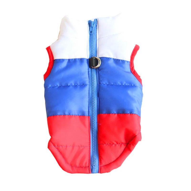 3-color Stitching Dog Cat Jacket Winter Warm Pet Clothes for Small Dogs Puppy York Terrier Spitz Waistcoat Mascotas Clothing