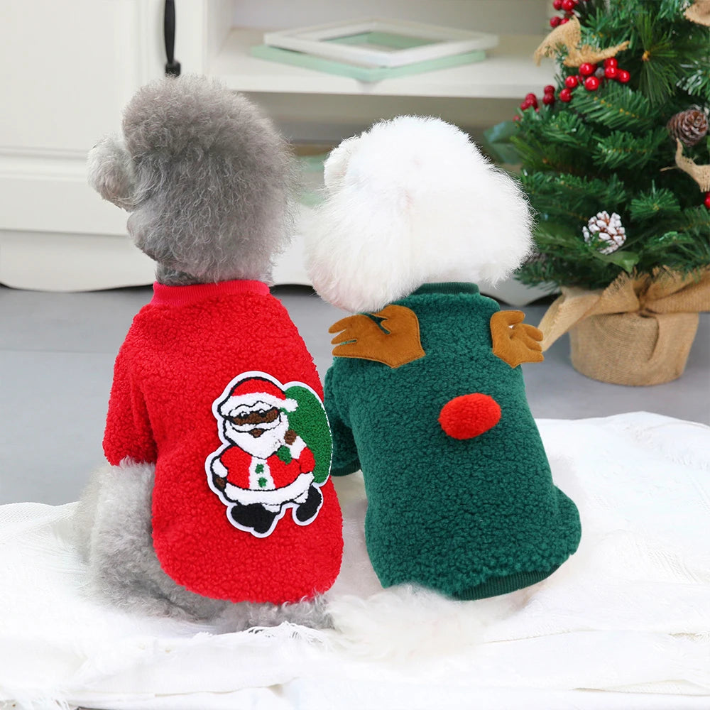 Cute Christmas Dog Clothes New Year Small Dog Cat Christmas Sweater Costume Pet Clothing Outfit For Chihuahua Yorkshire Puppy