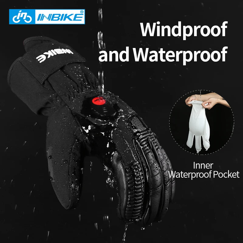 INBIKE Winter Heating Gloves for Motorcycle Electric Thermal Cycling Gloves USB Rechargeable Waterproof Riding Motor Accessories