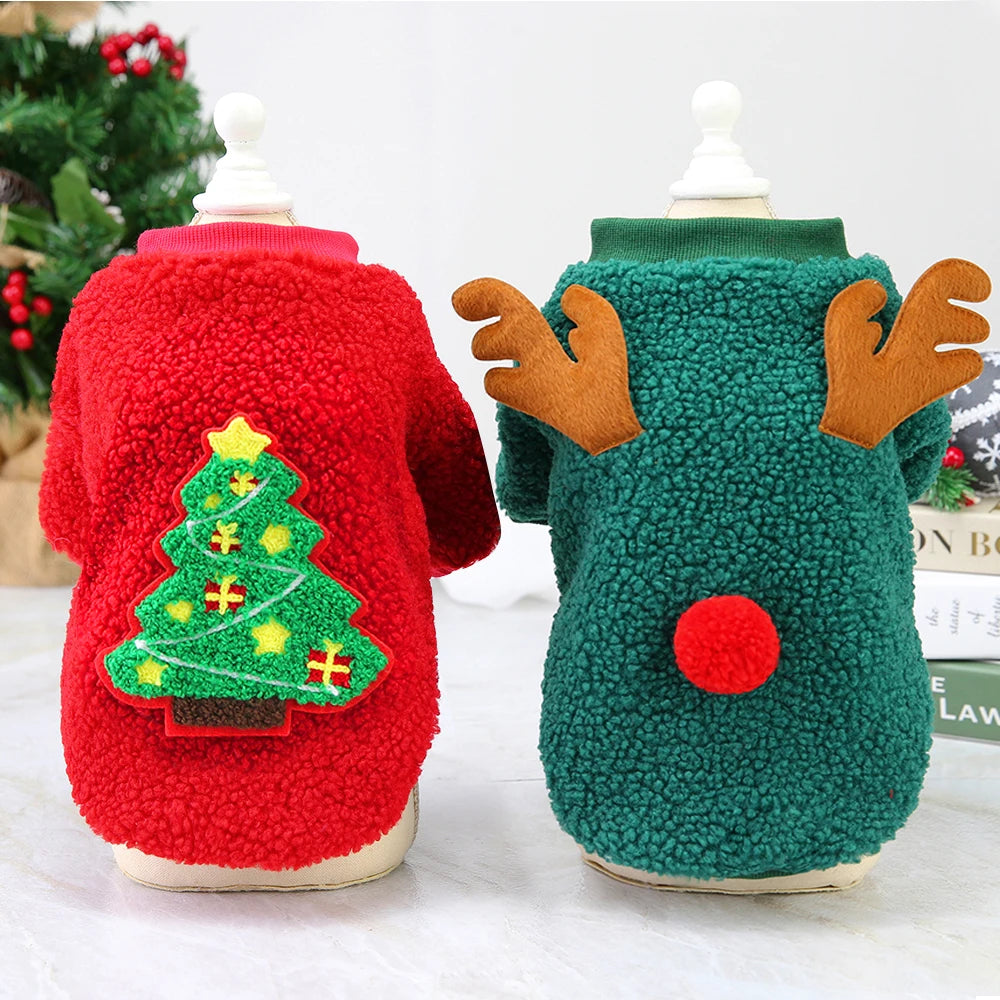 Cute Christmas Dog Clothes New Year Small Dog Cat Christmas Sweater Costume Pet Clothing Outfit For Chihuahua Yorkshire Puppy