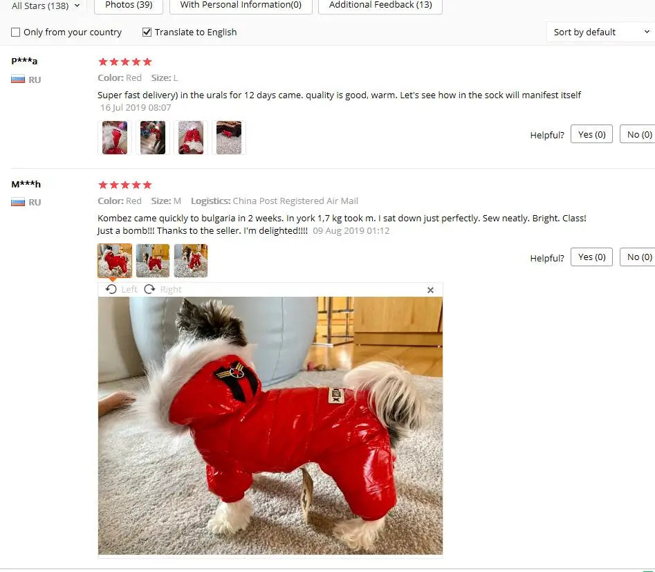 Waterproof Winter Pet Dog Clothes Warm Pets Coat Jacket Jumpsuit Thicker Cotton Clothes For Small Dogs Clothing Costume Puppy