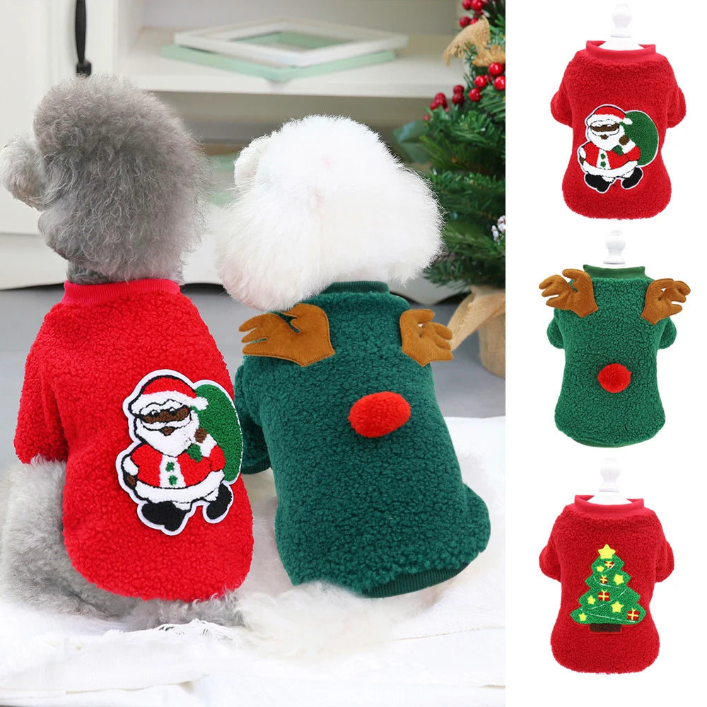 Cute Christmas Dog Clothes New Year Small Dog Cat Christmas Sweater Costume Pet Clothing Outfit For Chihuahua Yorkshire Puppy