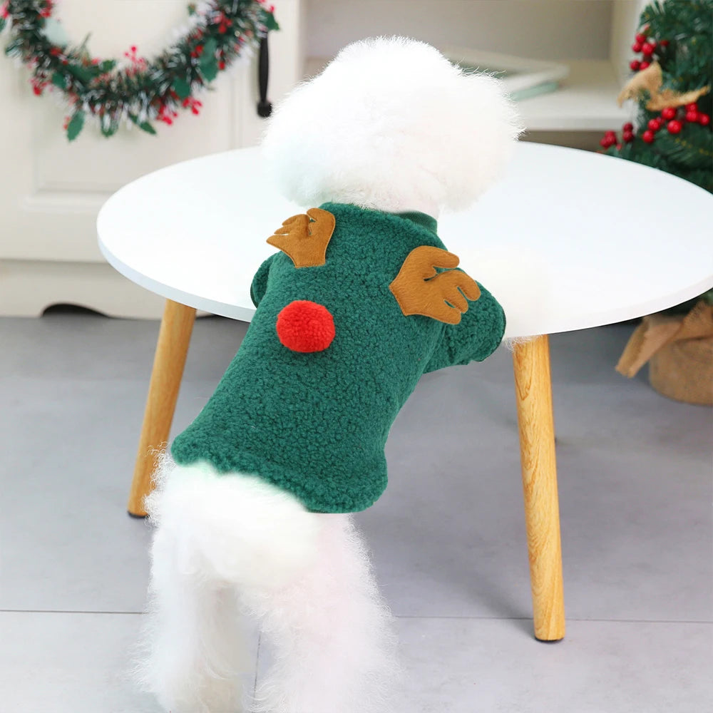 Cute Christmas Dog Clothes New Year Small Dog Cat Christmas Sweater Costume Pet Clothing Outfit For Chihuahua Yorkshire Puppy