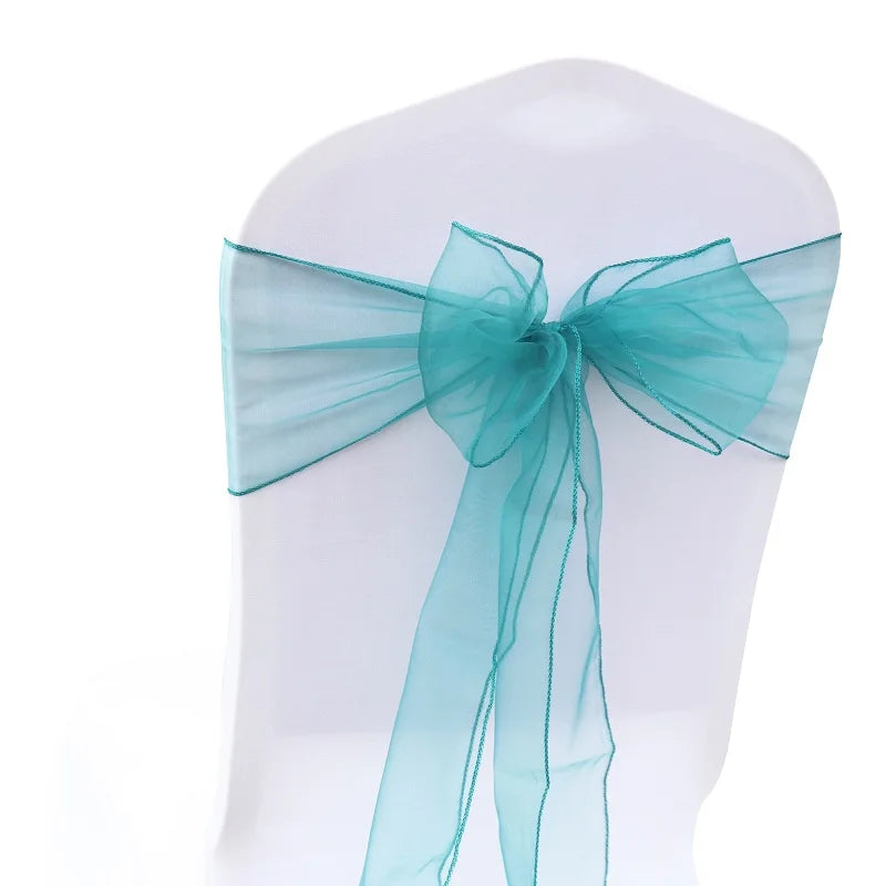 Organza Chair Sashes Bow Band Knot Chair Cover Tulle For Wedding Banquet Christmas Event Party Decoration party decoration