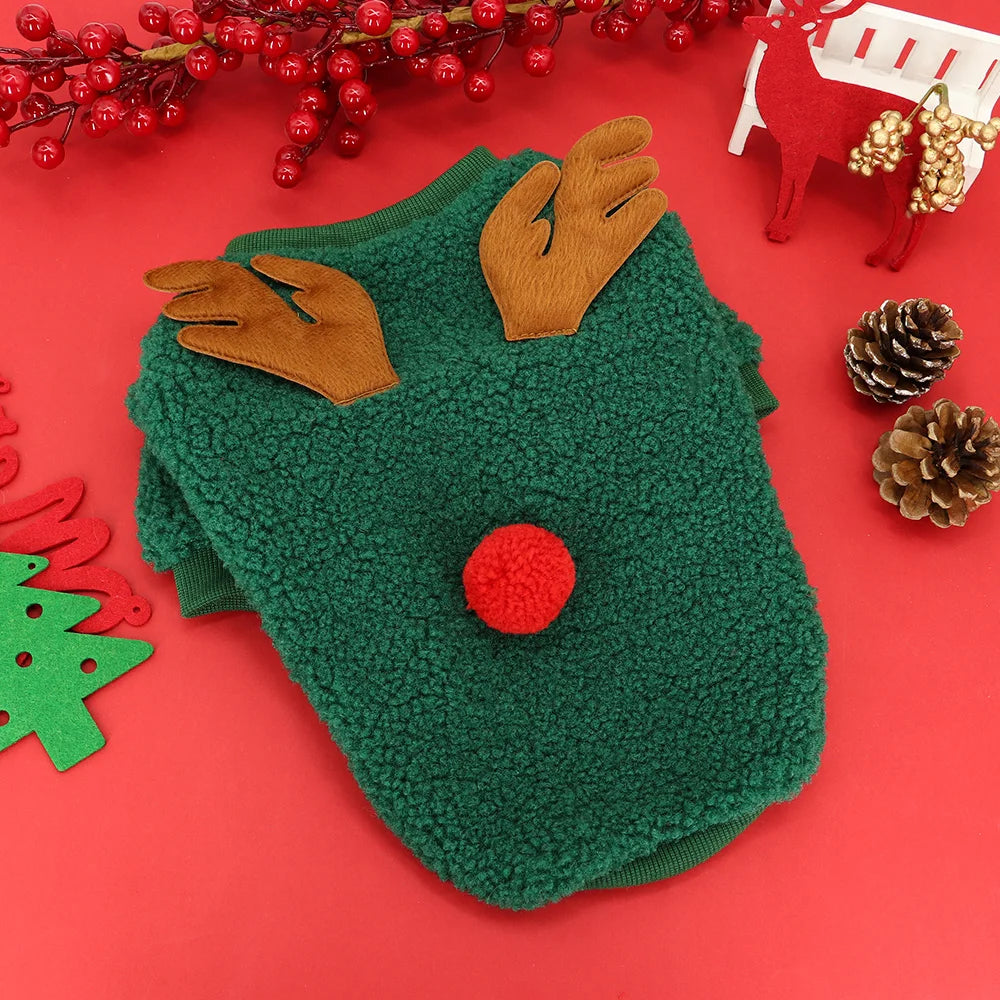 Cute Christmas Dog Clothes New Year Small Dog Cat Christmas Sweater Costume Pet Clothing Outfit For Chihuahua Yorkshire Puppy