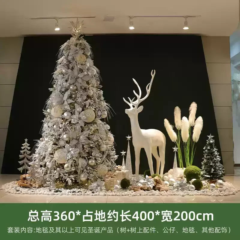 MJY Christmas tree Falling snow Flocking Christmas snowflake tree 2.4 meters 4.5 meters