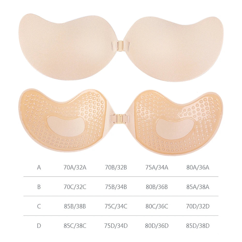 Invisible Strapless Adhesive Stick Bra Strapless Push Up Bras Women Lingerie Seamless Silicone Nipple Covers Bralette Underwear