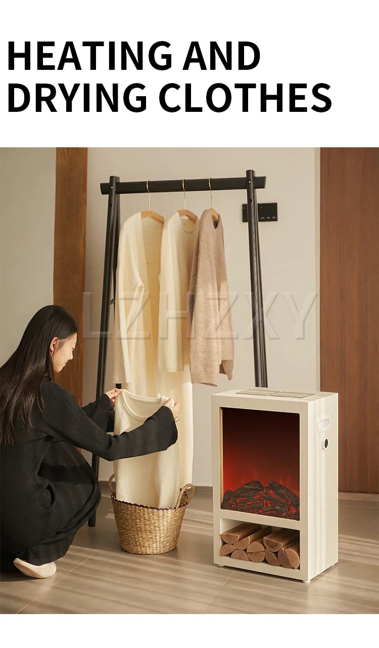 Electric Heater, Household Energy-saving Simulated Flame Electric Heater, Office Fireplace Heating, 20-40㎡ Indoor Heating