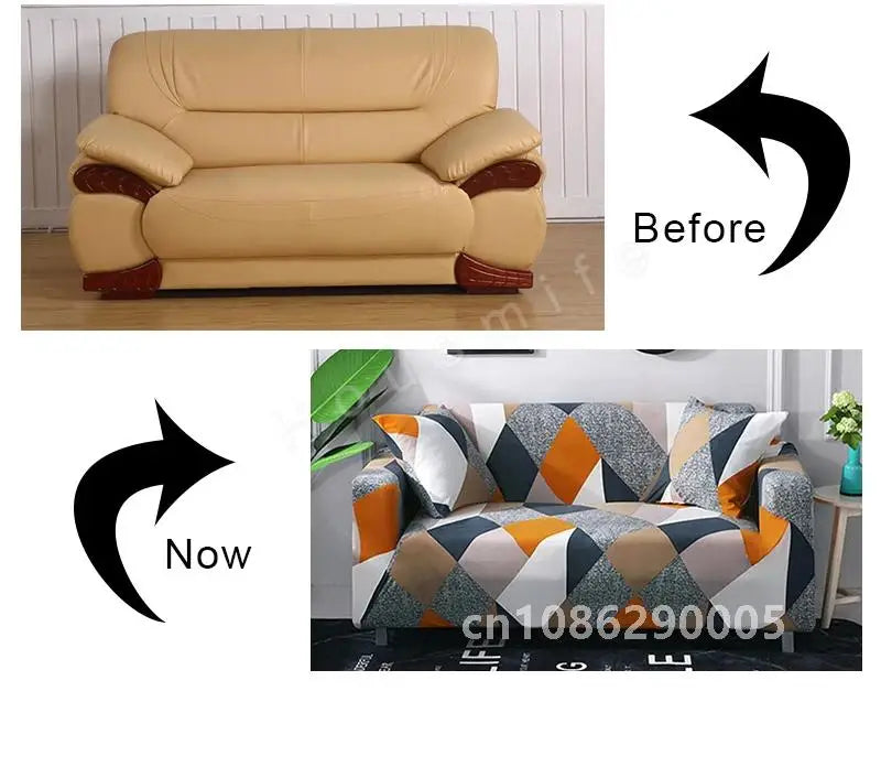 Christmas Sofa Covers for Living Room Elastic Corner Couch Cover L Shaped Chaise Longue Slipcovers Chair Protector 1/2/3/4 Seat