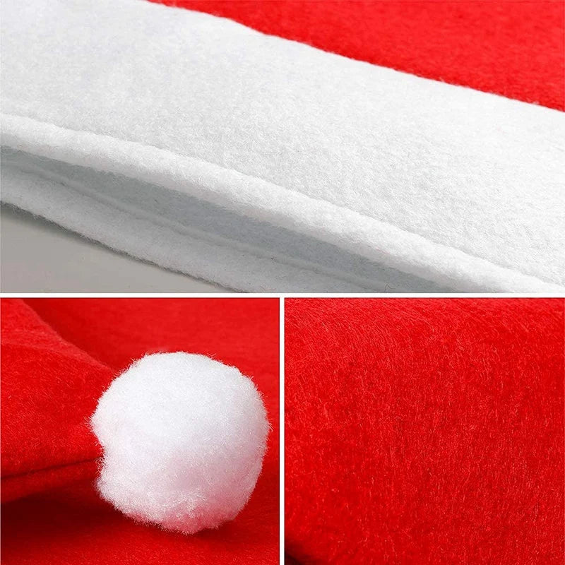 6 Pcs Christmas Chair Covers Santa Hat Chair Covers For Dining Room Holiday Christmas Decorations Red