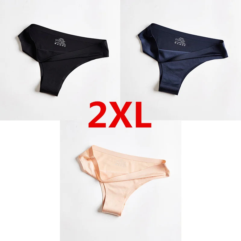 3Pcs Xiaomi Panties Briefs Panties Woman Underwear Sexy Seamless Thong T-back G-string Underpant Ice Silk Ladies Panties