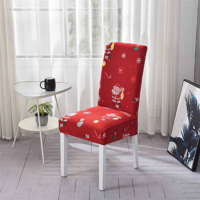 Christmas decoration stretch covers chair cover for dining room office banquet chair protector elastic material armchair cover