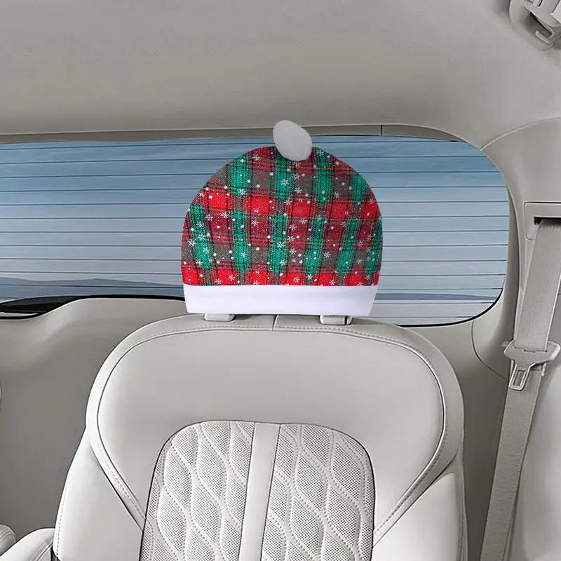 Christmas Headrest Cover Auto Chair Headrest Pillowcase Car Headrest Pillow Sleeve For Backrest Pillow Festive Atmosphere Decor