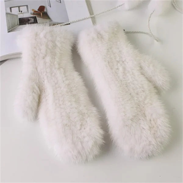 High Quality Warm And Comfortable Fur Gloves Women's Premium Mink Fur Mittens Outdoor Warm Woven Halter Gloves