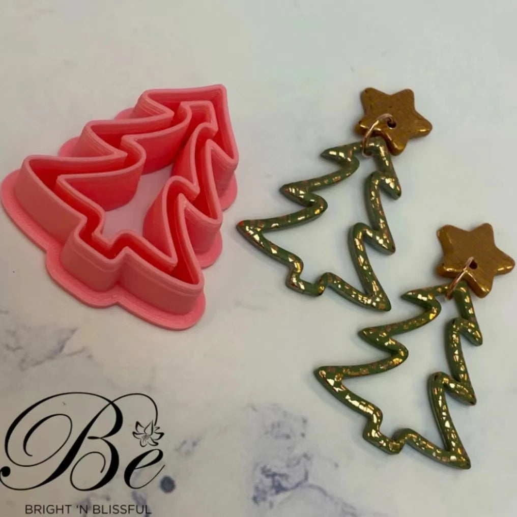 Clay Cutter Shape Christmas Tree Set 3 parts | Unique Shape | Polymer Clay Earring Cutters | UK | Clay Tools | Earring Cutters