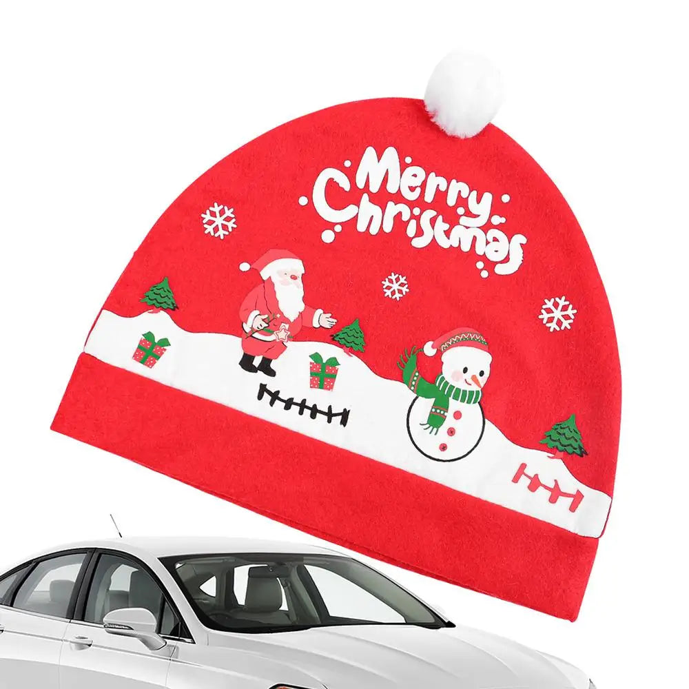 Christmas Headrest Cover Auto Chair Headrest Pillowcase Car Headrest Pillow Sleeve For Backrest Pillow Festive Atmosphere Decor