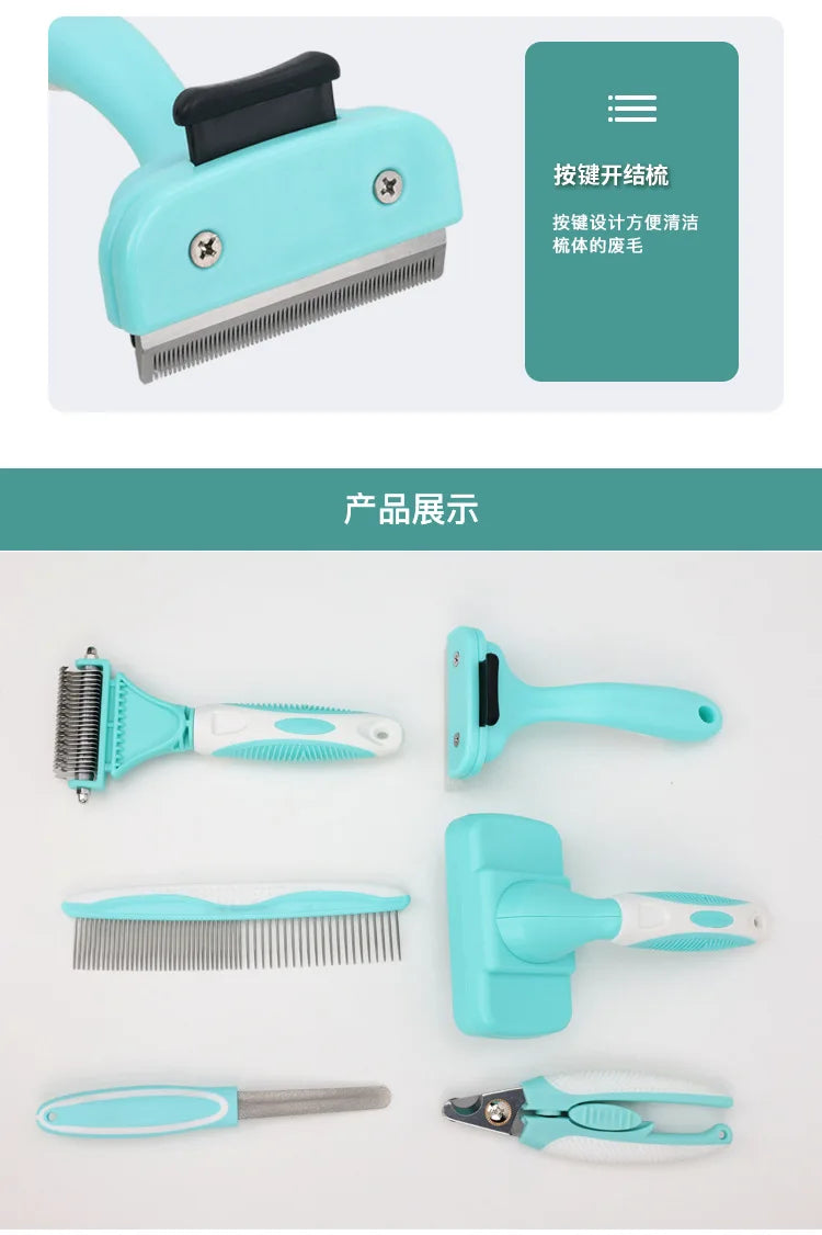 Hot Sale Pet Care Kit 6 Tools Dog Hair Removal Comb Manufacturer Wholesale Dog Comb Cat Brush Pet Dog Hair Removal Comb