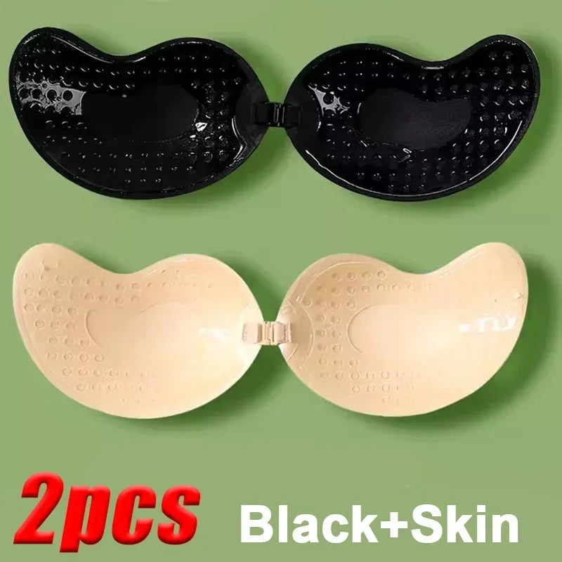 Invisible Strapless Adhesive Stick Bra Strapless Push Up Bras Women Lingerie Seamless Silicone Nipple Covers Bralette Underwear