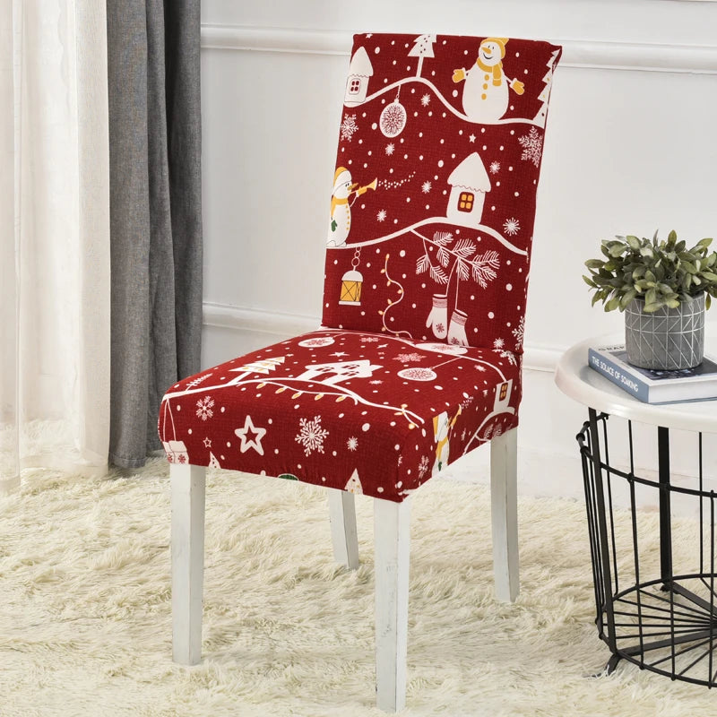 Christmas decoration stretch covers chair cover for dining room office banquet chair protector elastic material armchair cover