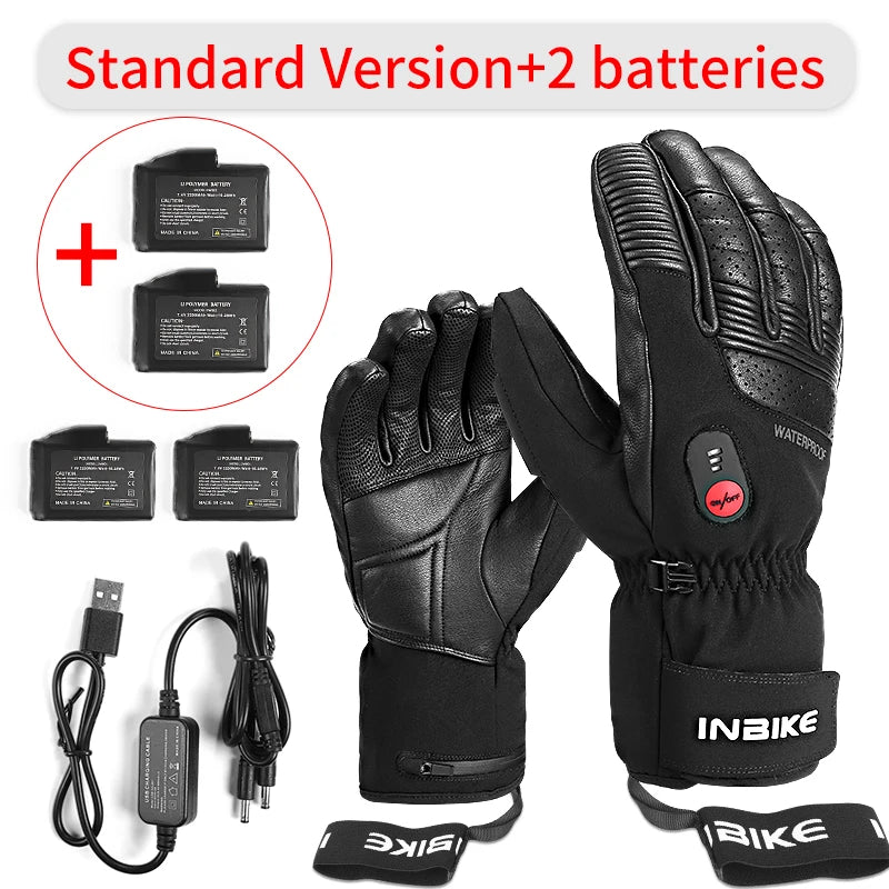 INBIKE Winter Heating Gloves for Motorcycle Electric Thermal Cycling Gloves USB Rechargeable Waterproof Riding Motor Accessories