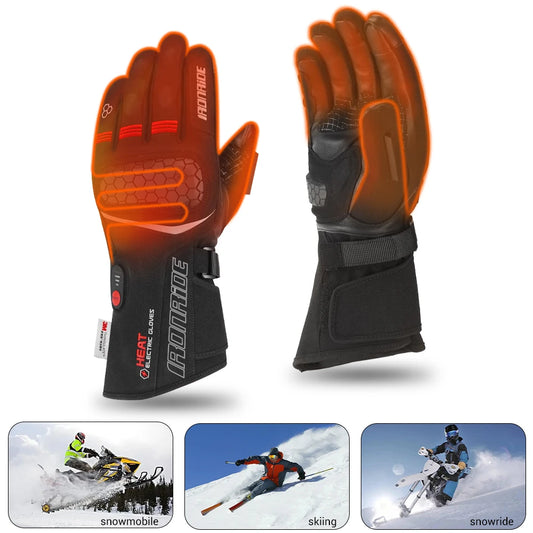 Heated Rechargeable Gloves Waterproof Electric Heated Gloves Thermal Heat Gloves Winter Warm Skiing Snowboarding Fishing Hunting