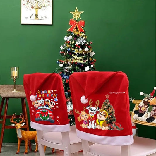 Paw Patrol Christmas Chair Covers Skye Chase 2025 New Year Dinner Party Living Room Home Decor Xmas Cartoon Anime Graphic Print