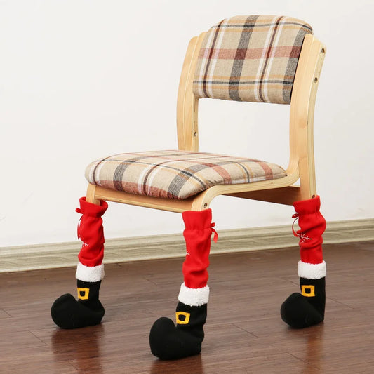 New Funny Christmas Chair Foot Cover Christmas Home Decorating Supplies Stool Table Foot Cover Decorative Props