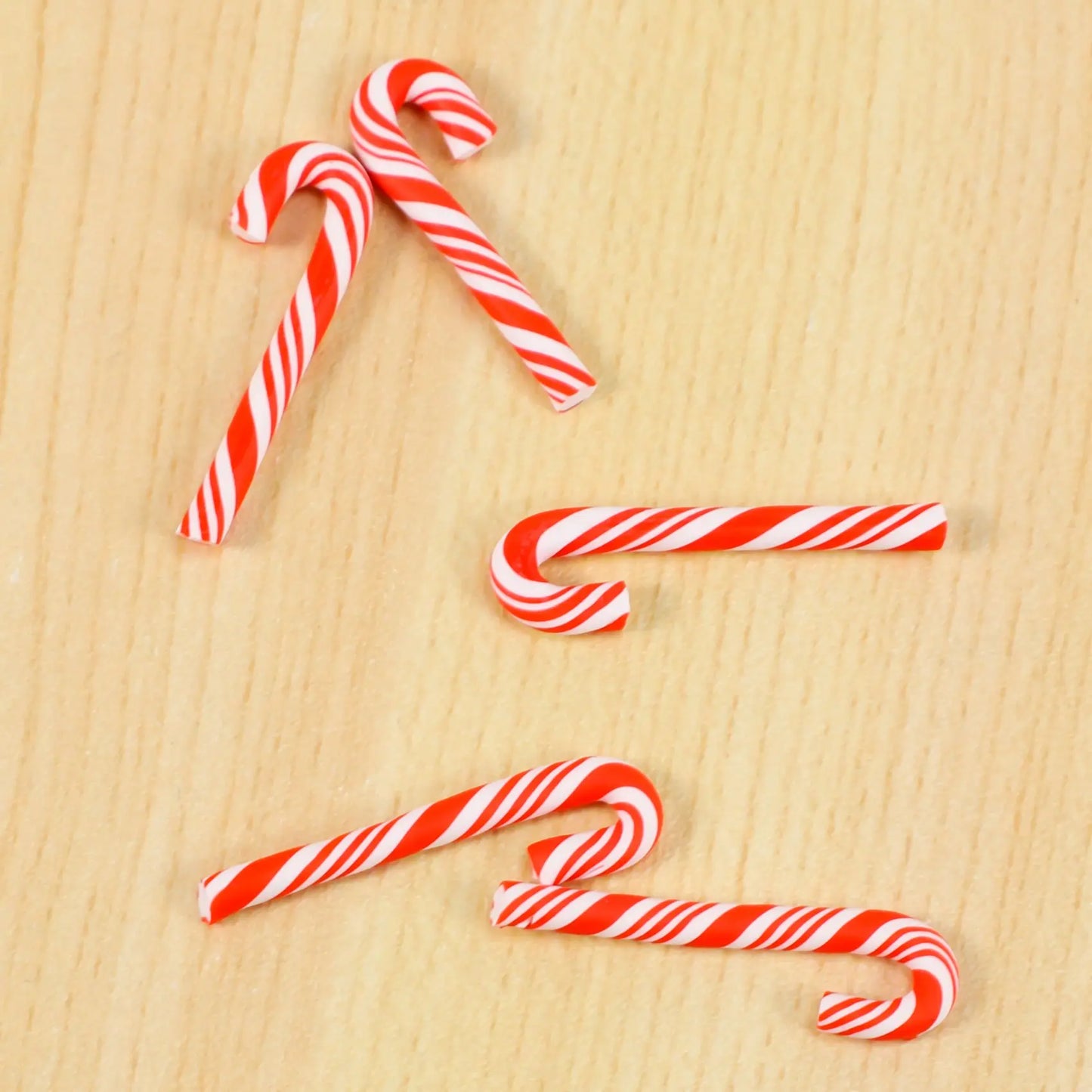 50Pcs Red And White Handmade Christmas Candy Cane Kawaii Miniature Food Home Decor