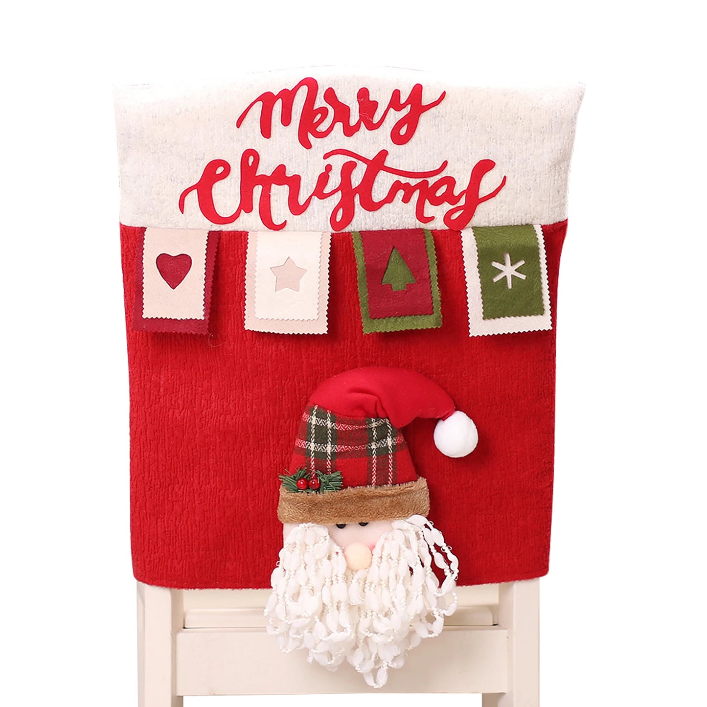 Xmas Seat Back Cover Santa Creative Christmas Decoration Chair Case