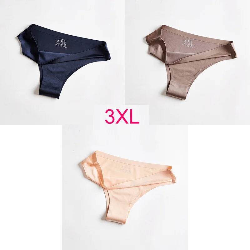 3Pcs Xiaomi Panties Briefs Panties Woman Underwear Sexy Seamless Thong T-back G-string Underpant Ice Silk Ladies Panties