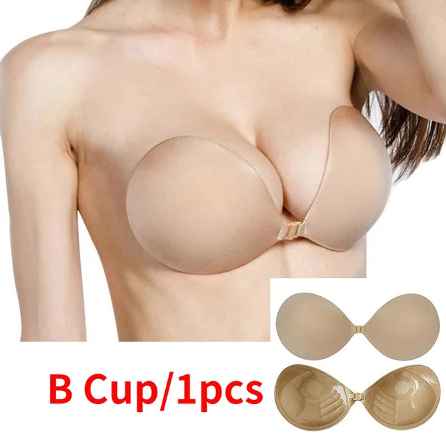 Nipple Cover Invisible Bra Push Up Silicone Bra for Wedding Sticky Reusable with Transparent Straps Backless Bikini Lingerie