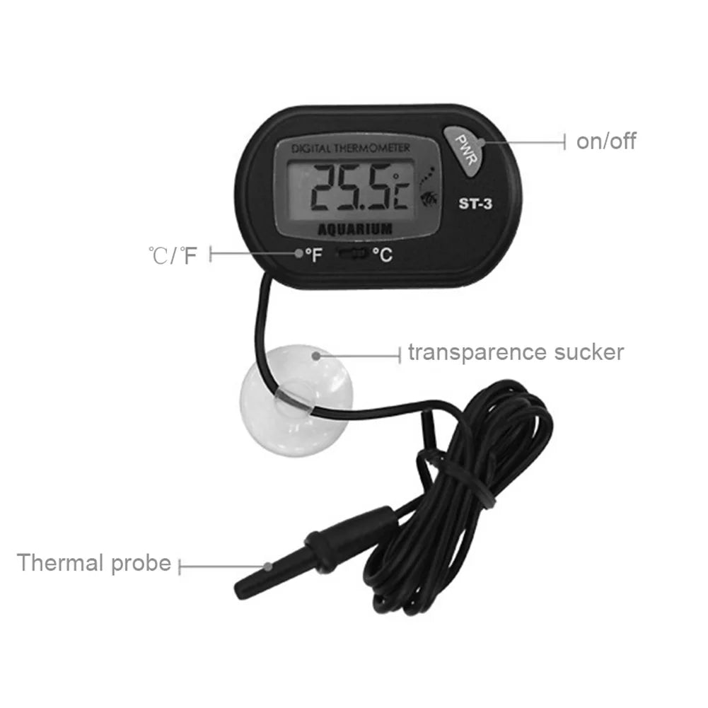 Fish Tank Thermometer Suction Cup Aquarium Temperature Water Meter High Precision Aquarium Temp Detector Pet Supplies