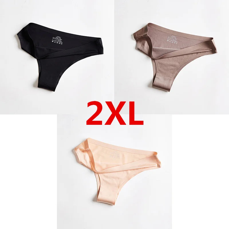 3Pcs Xiaomi Panties Briefs Panties Woman Underwear Sexy Seamless Thong T-back G-string Underpant Ice Silk Ladies Panties