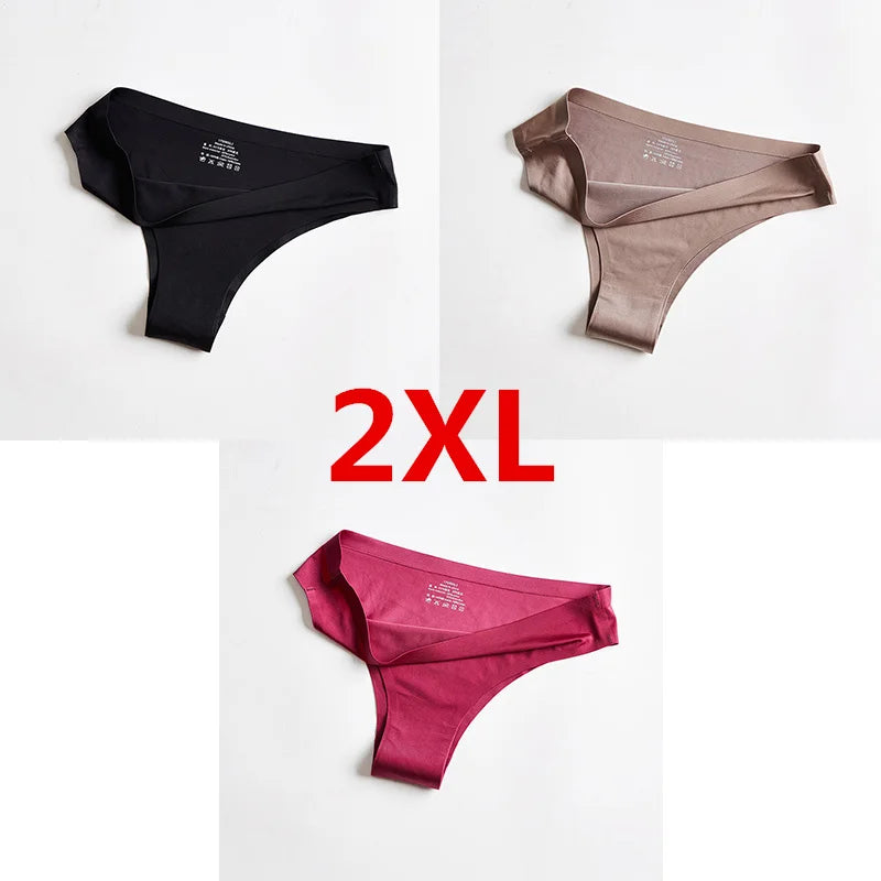 3Pcs Xiaomi Panties Briefs Panties Woman Underwear Sexy Seamless Thong T-back G-string Underpant Ice Silk Ladies Panties