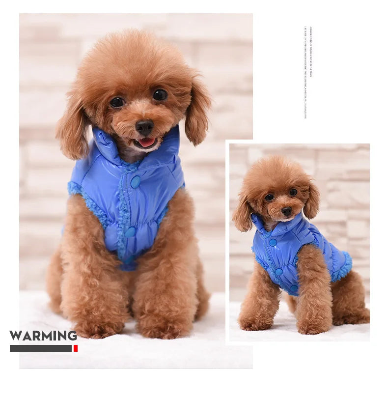 XS-3XL Warm Dog Clothes Down Jacket for Small Medium Dogs Cat Vest Fleece Coat Pet Clothing Bulldogs Puppy Costume Coats