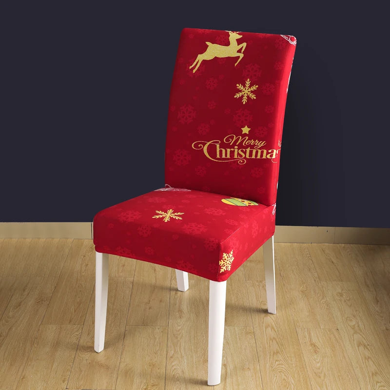 Christmas decoration stretch covers chair cover for dining room office banquet chair protector elastic material armchair cover