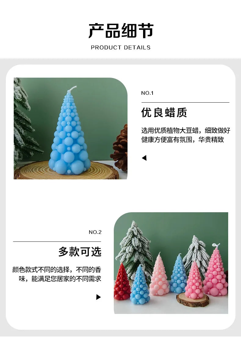 Bubble Ball Christmas Tree Aromatherapy Candle Ins Shooting Props Display Christmas Candle Holiday Decoration