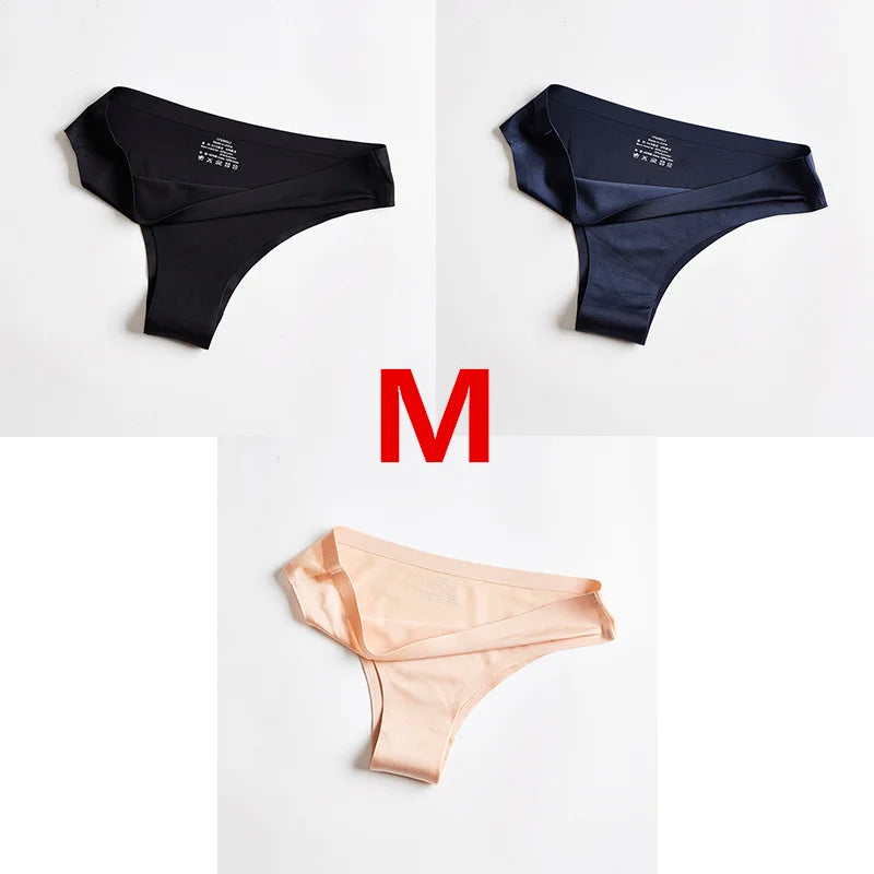 3Pcs Xiaomi Panties Briefs Panties Woman Underwear Sexy Seamless Thong T-back G-string Underpant Ice Silk Ladies Panties