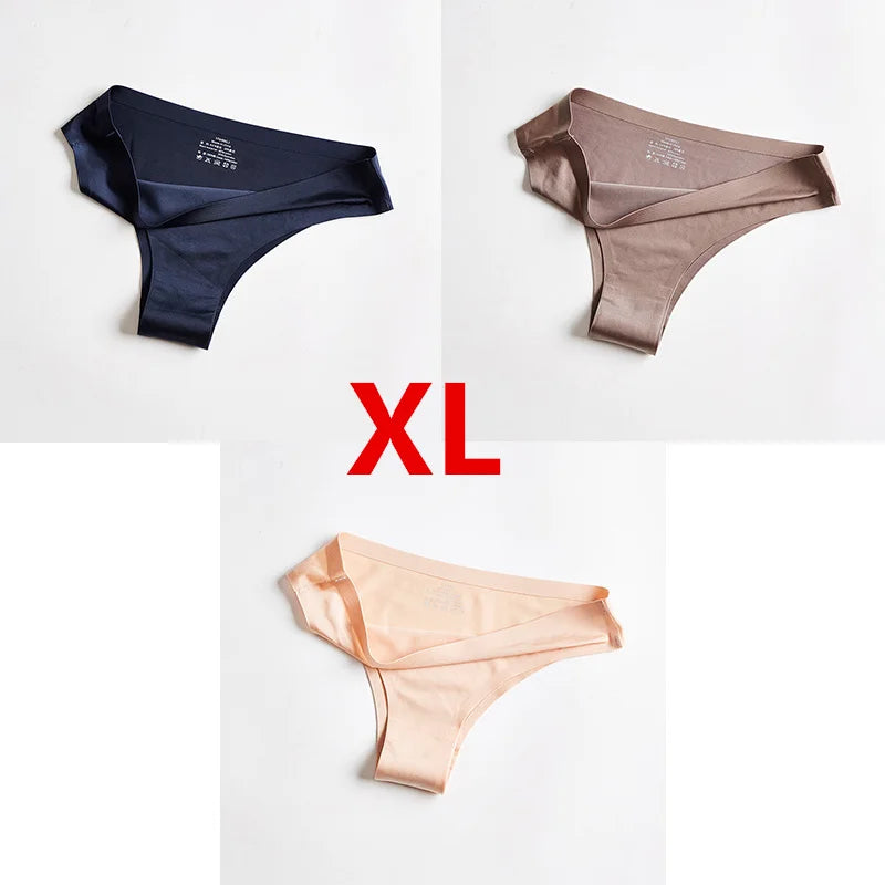 3Pcs Xiaomi Panties Briefs Panties Woman Underwear Sexy Seamless Thong T-back G-string Underpant Ice Silk Ladies Panties