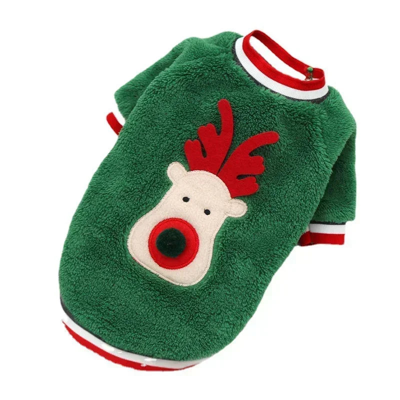 Dog Christmas Clothes Winter Warm Pet Clothes for Small Medium Dogs Elk Santa Claus Dog Cats Coat Hoodies Christmas Dogs Costume