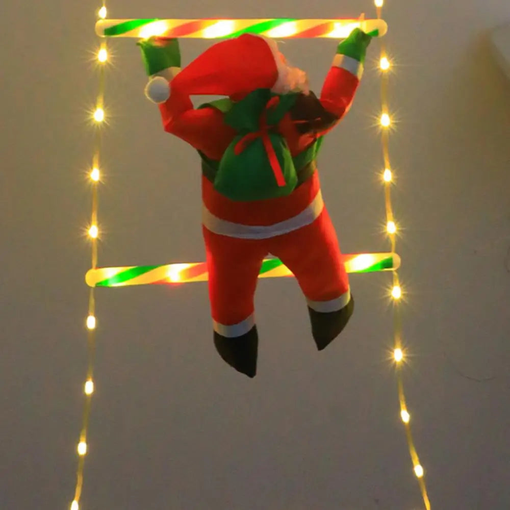 Christmas LED Ladder Lights LED Climbing Santa Claus Christmas Ladder Lights Detachable Ladder Tree Light String Lights