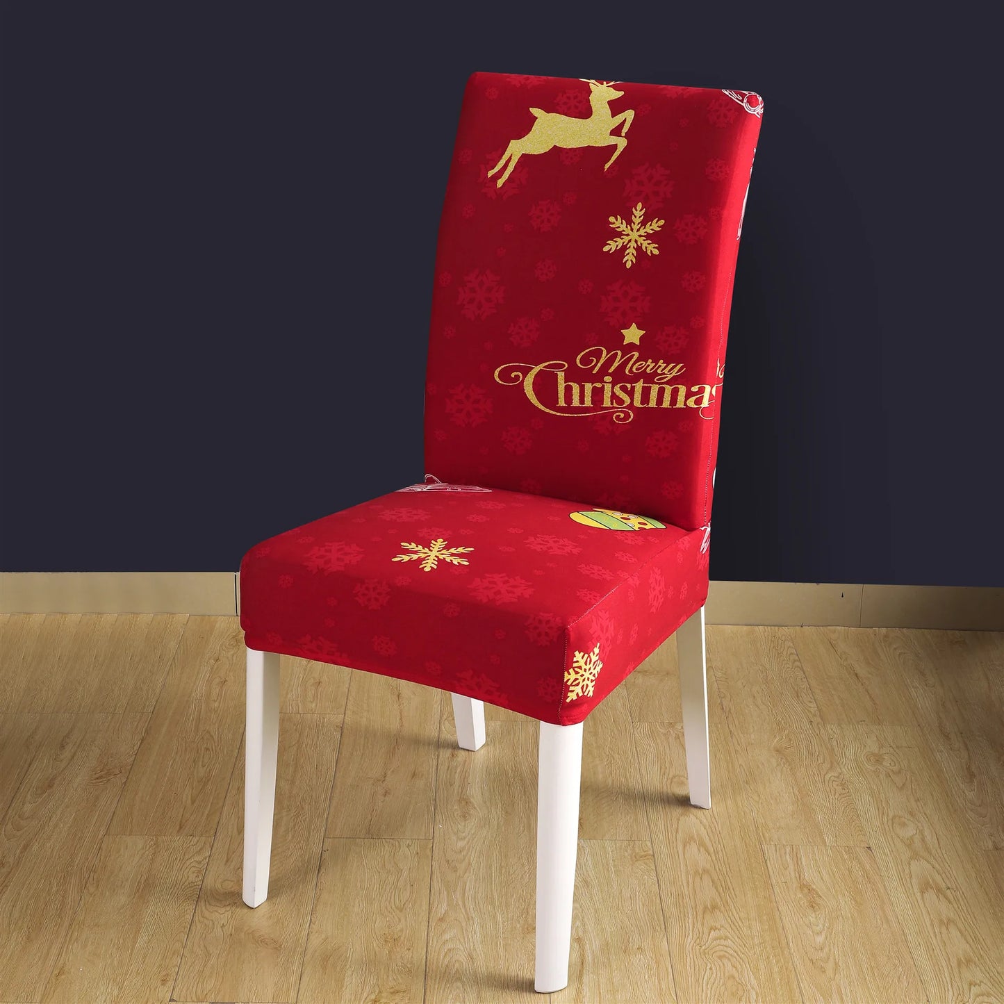 Santa Chair Covers for Dining Room Christmas Removable Slipcovers for Dining Chair Red Spandex Kitchen Chair Slipcovers Set