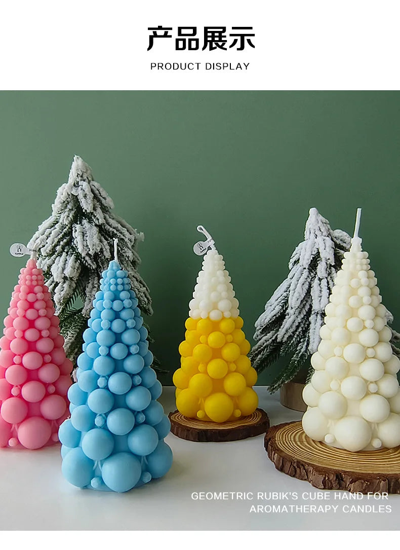 Bubble Ball Christmas Tree Aromatherapy Candle Ins Shooting Props Display Christmas Candle Holiday Decoration