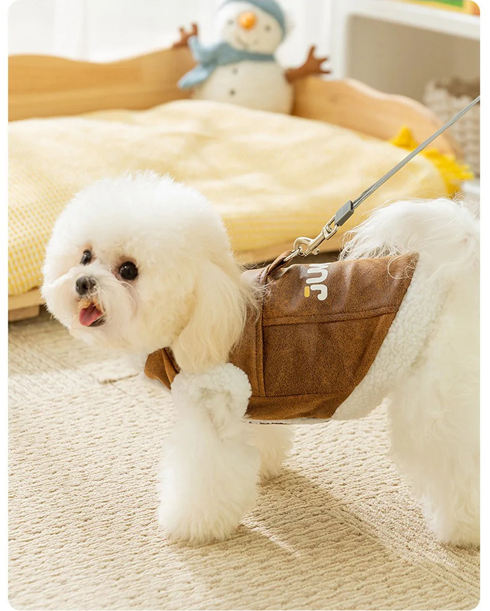 Winter Thick Warm Dog Coat Trendy Cool Pet Vest Dog Two Leg Clothes Teddy Bear Fashion Clothing XS-XL Pet Supplies