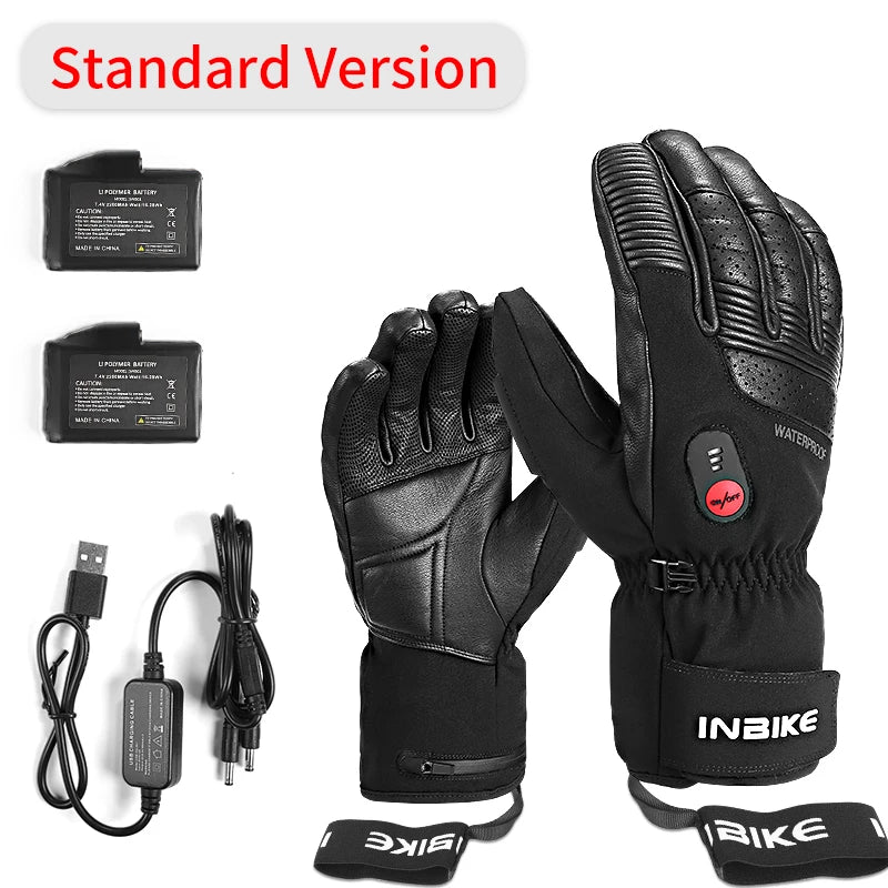 INBIKE Winter Heating Gloves for Motorcycle Electric Thermal Cycling Gloves USB Rechargeable Waterproof Riding Motor Accessories