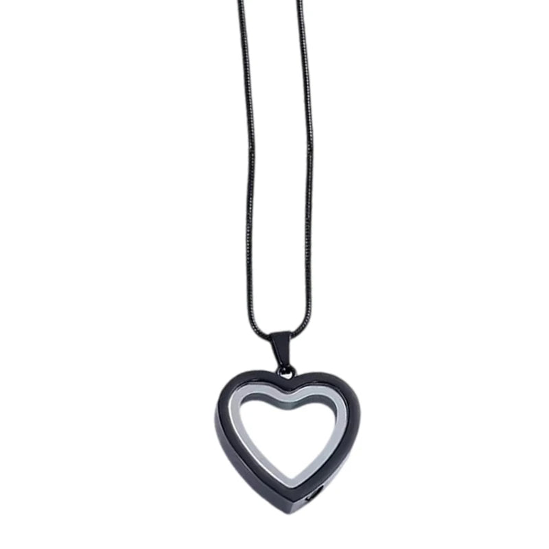 Y166 Pet Urn Necklace for Ashes Cremation Heart Necklace Neck Jewelry Supplies for Pet Memorial Jewelry Accessories