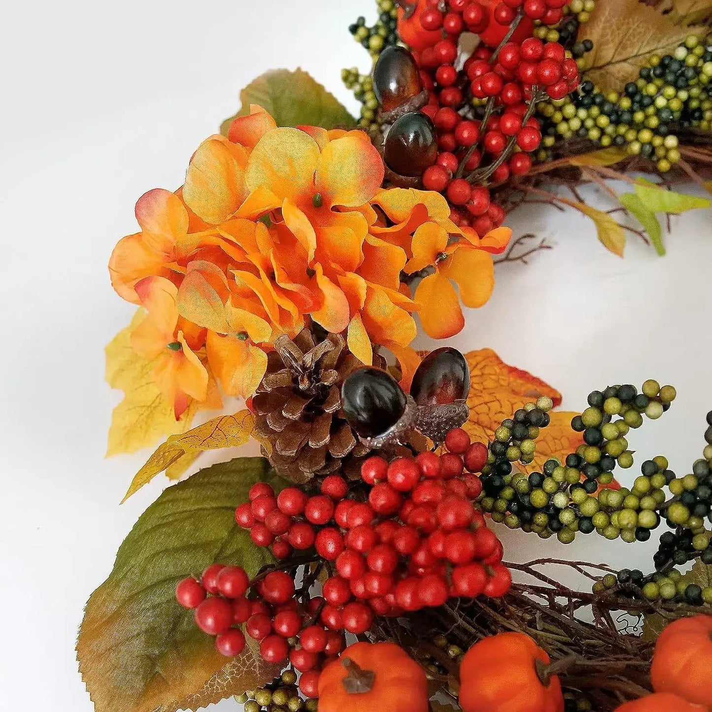 Harvest Festival Wreath Fall Wreaths for Thanksgiving Day Door Wreaths with pumpkin golden leaves christmas decorations Autumn