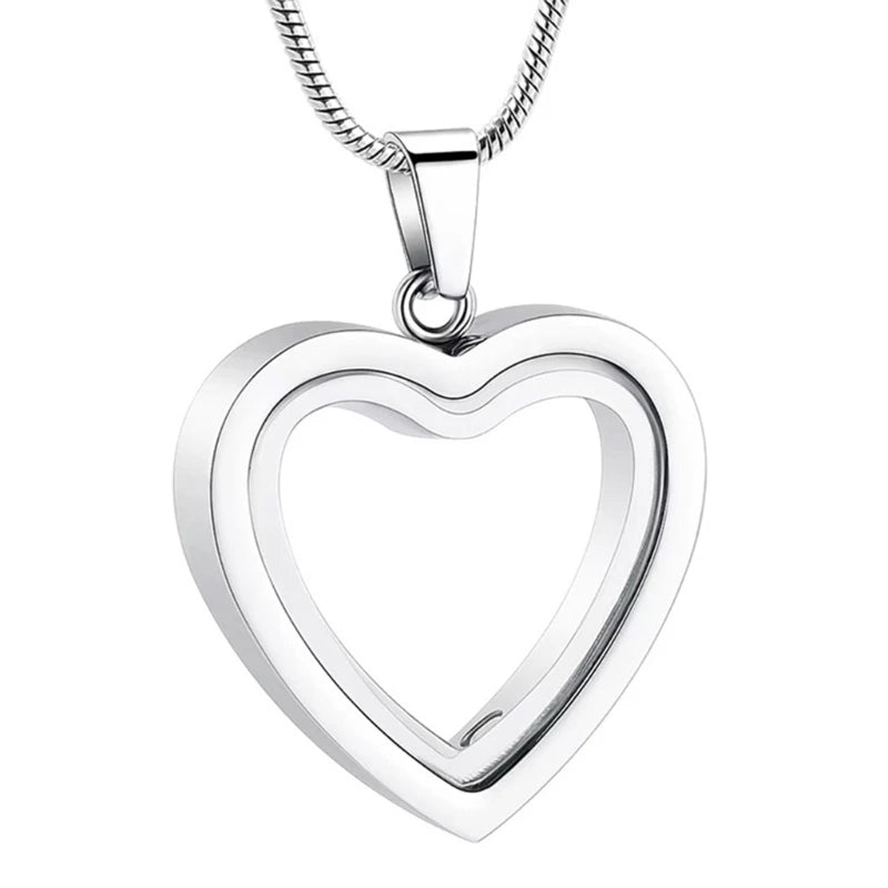 Y166 Pet Urn Necklace for Ashes Cremation Heart Necklace Neck Jewelry Supplies for Pet Memorial Jewelry Accessories