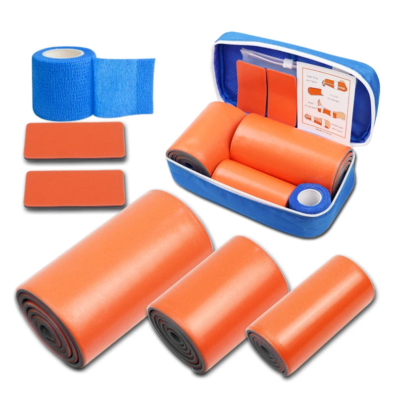 7PCS Survival Splint Bandage Roll Pet Leg Wrist Fix Fracture Rescue Protection Brace Splint Support Kit for Emergency First Aid